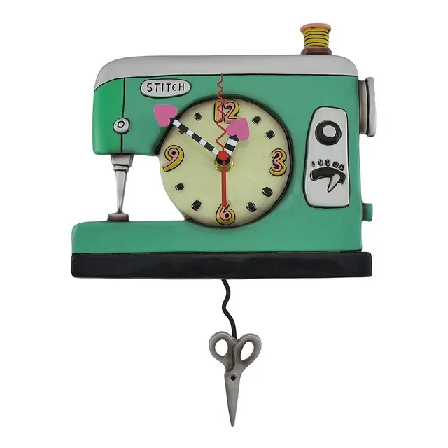 Allen Designs Reloj Pared Pendulo Para Maquina Coser Stitch