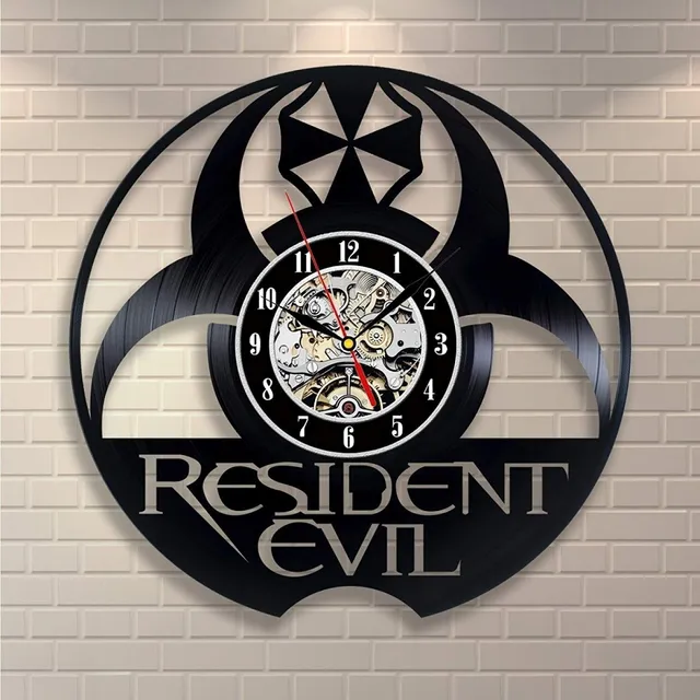 Reloj Pared Vinilo Para Resident Evil Hecho Disco Diseño
