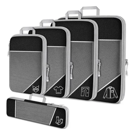 Organizador De Mala Viagem Kit Necessaire Compressão Reforçada 5 Peças