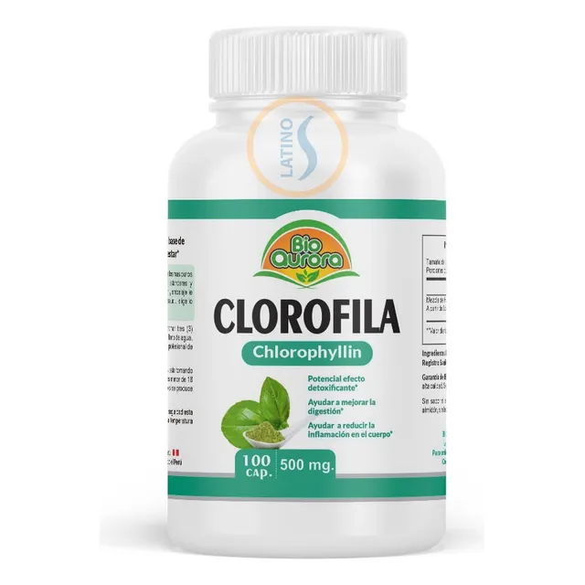 Clorofila 100 Capsulas 500mg Bioaurora