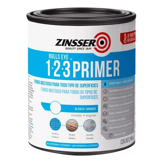 Pintura 123 Primer Zinsser Multiuso Azulejos 0,946l New Life