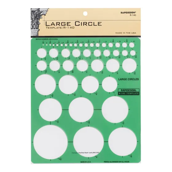 Rapidesign Plantilla De Circulos Grandes, 1 Cada Uno (r140)
