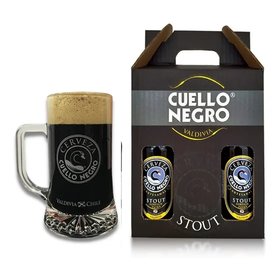 Pack 4 Cervezas Cuello Negro Stout 330ml + Schopero