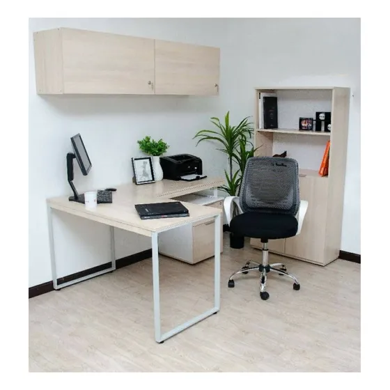 Set Escritorio/estante/biblioteca Estruct Madera/acero