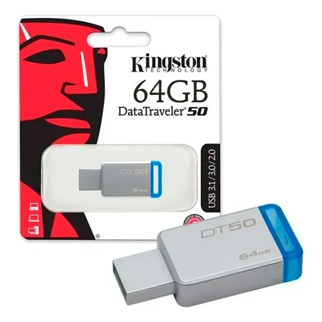 Pendrive Kingston 64gb Alta Tasa Transf Dt 50 Bde 