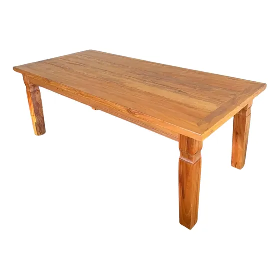 Mesa Rústica 1,60m X 0,80m 6 Lugares Em Madeira Peroba Rosa
