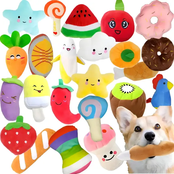 10 Brinquedo Pet Pelúcia Cachorro Lhasa York Pinscher Shitzu Cor Colorido Desenho Sortidos