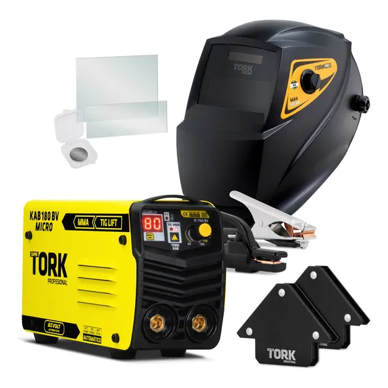 Inversora Solda Kab 180 M 127/220V Mma Tig Mascara Automatica Cor Amarelo/Preto