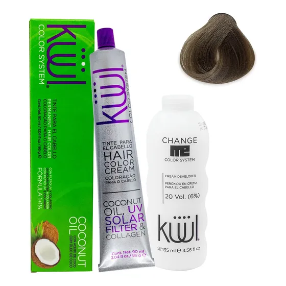 Kit Tinte De Cabello Kuul 90 Ml Naturales  + Peroxido 20 Vol