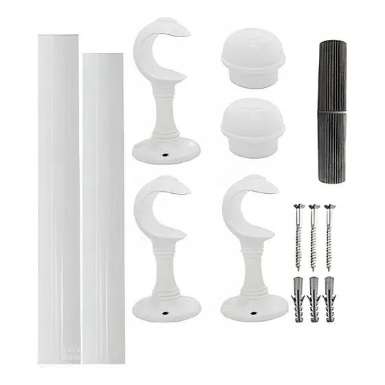 Kit Varão Simples 3 Metros 19mm Para Cortina Cores Cor Branco