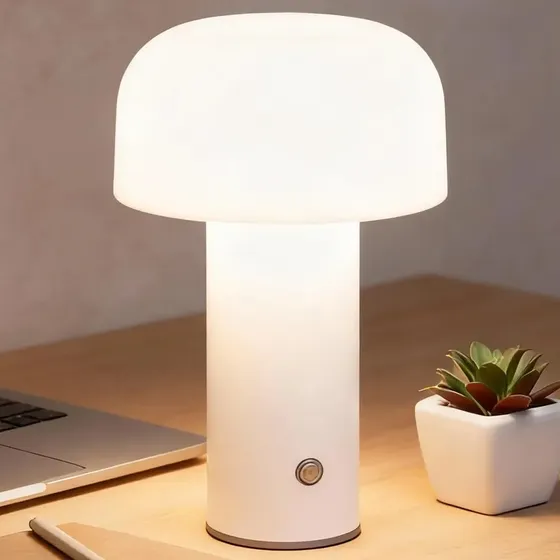 Lampara Mesa Moderna Luz Velador Escritorio decorativa Portatil Led IMBACK Color Blanco