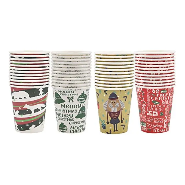 Joyin 48 Vasos Desechables De Navidad, Suministros