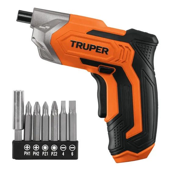 Destornillador Inalámbrico Profesional 3.6v 220v Truper Color Naranja