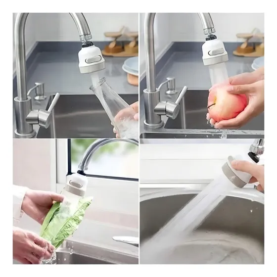 Grifo Cabezal Lavaplatos Giratorio regula Ahorro Agua 360º Acabado Mate Color Blanco