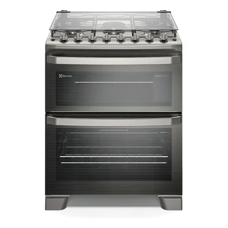 Fogão 5 bocas Electrolux Cinza Experience 2 Fornos, PerfectCook360 e Tripla Chama FE5DC