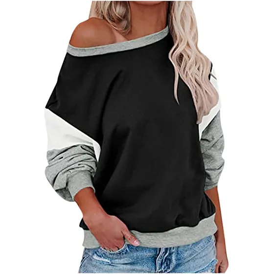 Camiseta Manga Larga Cuello Blusa Camisa Elegante Redonda