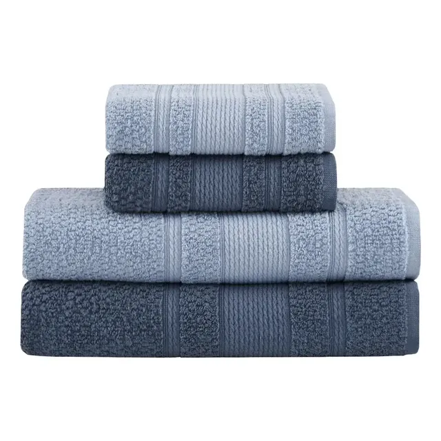Jogo De Toalhas Buddemeyer Bella Extra Soft Banho 4 Peças Azul Claro/azul Marinho
