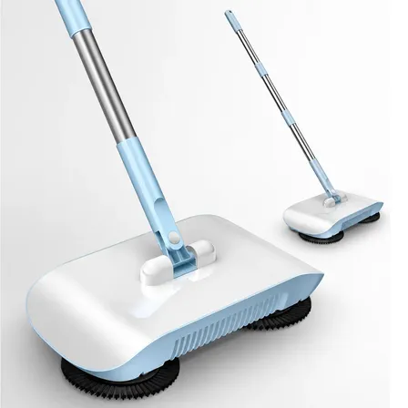 2in1 Vassoura Mágica Manual Varredora Mop Multiso Sem Fio Azul-celeste
