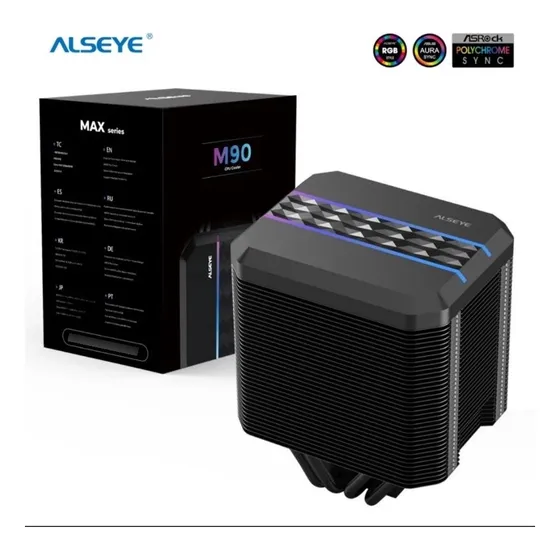 Fan Cooler Cpu Gamer Alseye Max M90 92mm Rgb Intel Amd