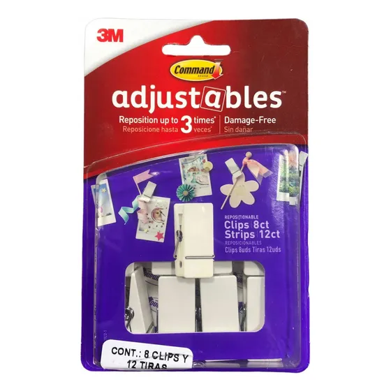 Set 8 Clips Mini Horquilla Para Colgar Fotos 3m Command New