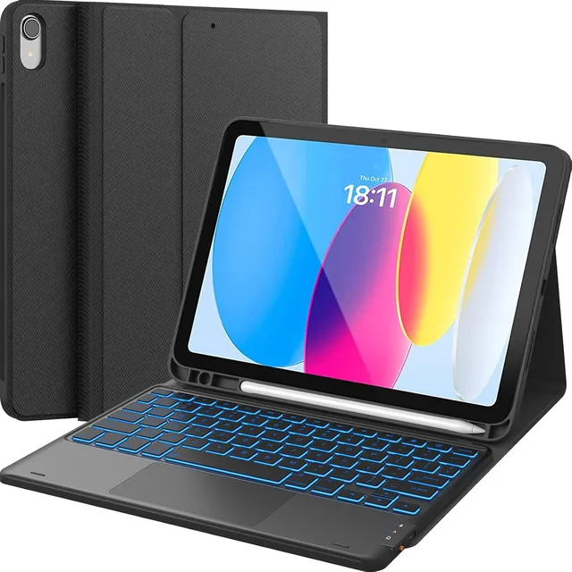 Funda Protectora Para iPad A2696/a2777/a2757 Con Teclado Neg