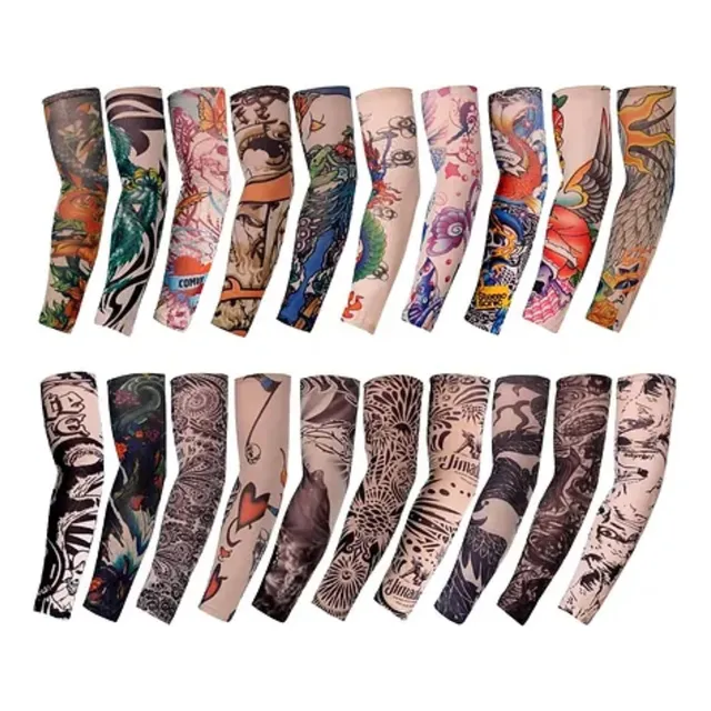 Pack 10 Tatuajes Manga Falsa  Cotillon Fiesta Tattoo Brazo