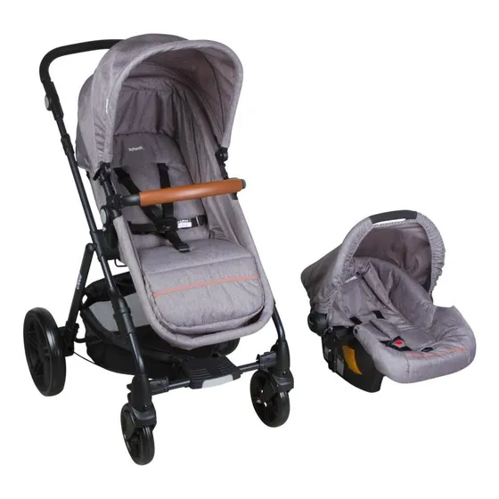 Coche Para Bebe Con Silla Para Auto Cloud Infanti Grey Color Gris