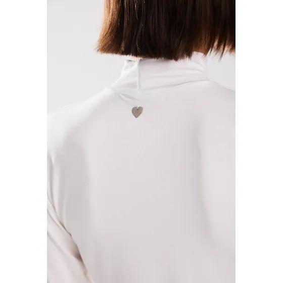 Remera Manga Larga Basica De Viscosa  Off White Koxis Mujer