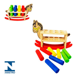 Cavalinho Pedagógico Balanço Montessoriano Com Pinos Color Cavalinho Pedagógico Balanço Montessoriano Com Pinos Color