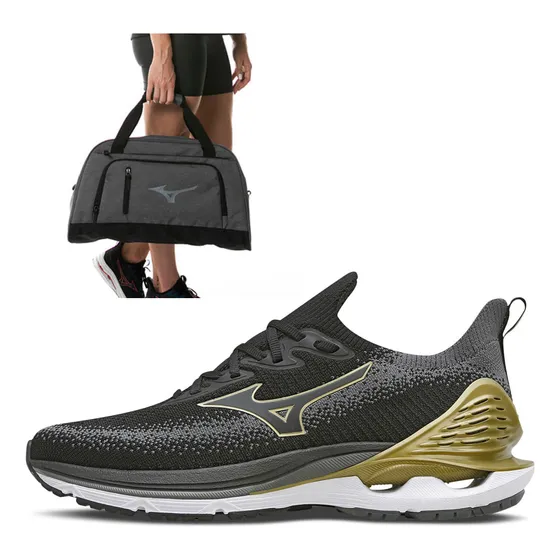 Kit Tênis De Corrida Masculino Mizuno Wave Laser + Mala De T