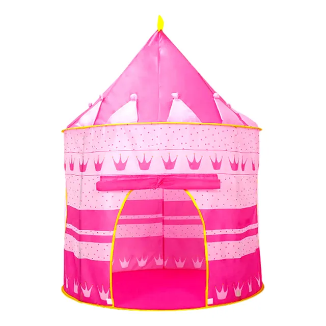 Carpa Casita Genérica Castillo Plegable 135 Cm Azul Rosa