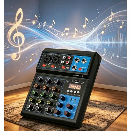 Mesa De Som Profissional Mixer De 4 Canais Bluetooth Usb Mp3