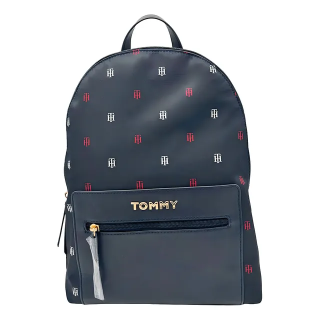 Mochila Urbana Tommy Hilfiger Backpack 69j8582 Color Azul Oscuro Diseño Logo