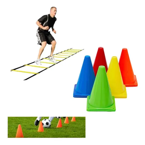 Escalera De Coordinación 16 Peldaños Deportes y 10 conos 18cm