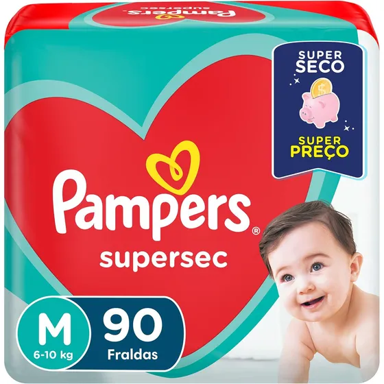 Pampers Supersec fraldas descartáveis 90 unidades tamanho M
