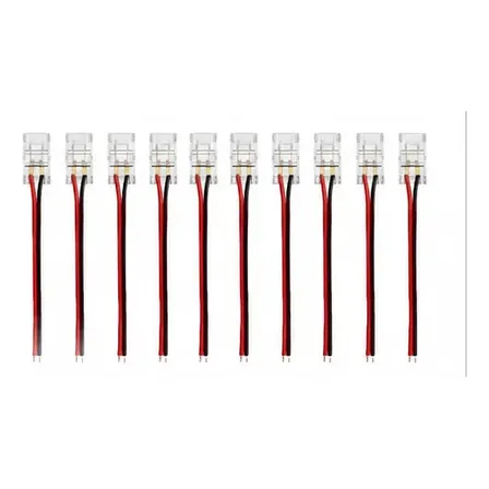 10 Unidade Rabicho Conector Emenda Para Fita Led 10mm Bivolt Todas 127/220v 12v