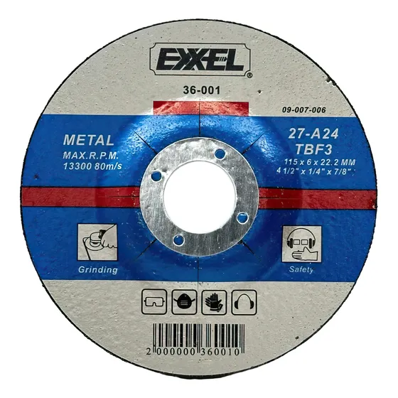 Disco De Desbaste 4 1/2 PuLG 115x6.0x22.2mm Exxel X2 Und
