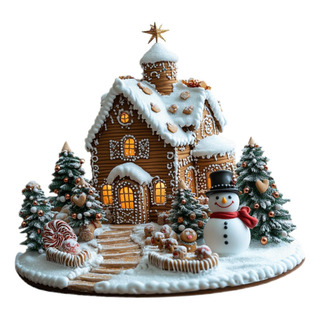 Estatua De Casa De Nieve Navideña, Decoración Estatua De Casa De Nieve Navideña, Decoración