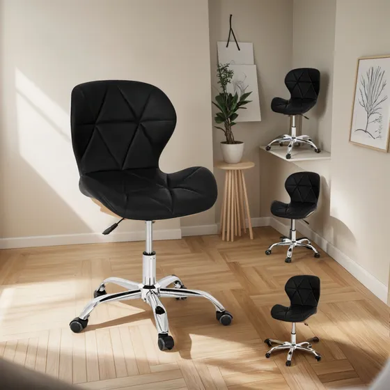 Kit 4 Cadeiras De Escritório Office Eiffel Base Giratória 