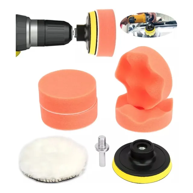 Kit Pulido Autos Pulidora Bonete Set 7 Esponjas 5 Pulgada