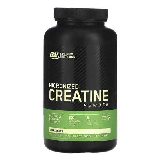 Optimum Nutrition Powder Creatina Micronizada 300g 60 Porciones de 5g Mejora Fuerza y Rendimiento Suplemento Deportivo de Alta Pureza​ Sin Sabor