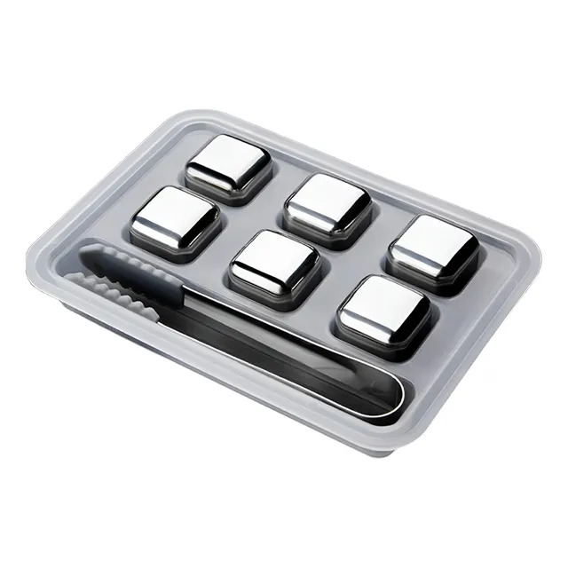 Cubos De Acero Inoxidable Para Hielo Mas Pinza