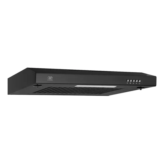 Campana Extractora De Pared 60cm De Acero Inoxidable Y Luz Led 127v Avera Cea60 Color Negro