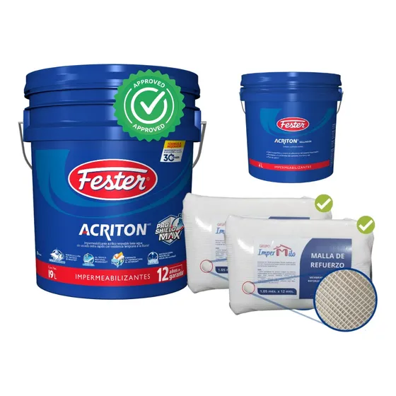 Kit Para Impermeabilizar Acriton 12 Años (20 M2 Aprox.)