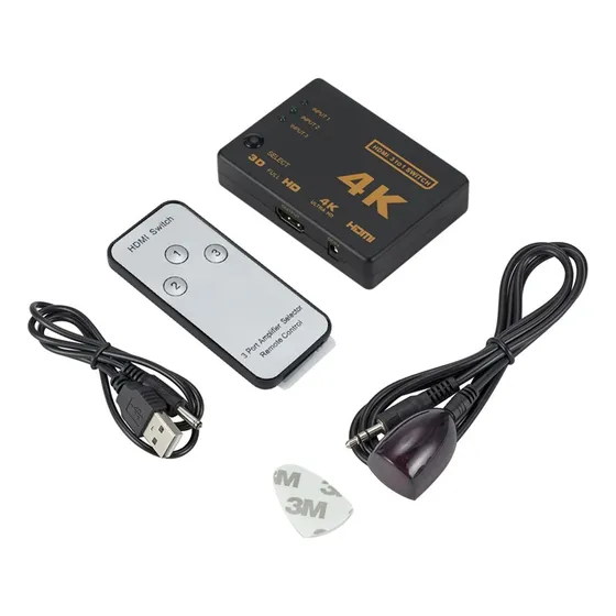 Hdmi Splitter Switch Kvm 4k Ultra Hd 3 Entradas 1 Salida Tv