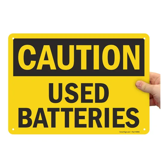 Smartsign Cartel  Precaucion Bateria Usadas  Plastico 10  X