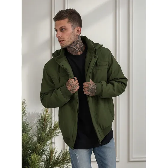 Casaco Masculino Plus Size Jaqueta Sarja Forrada Capuz 