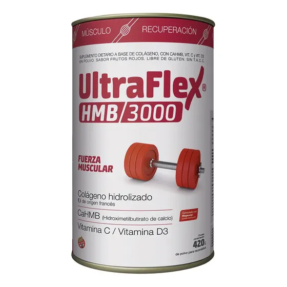 Suplemento En Polvo Ultraflex Hmb/3000 Colágeno Frutos Rojos