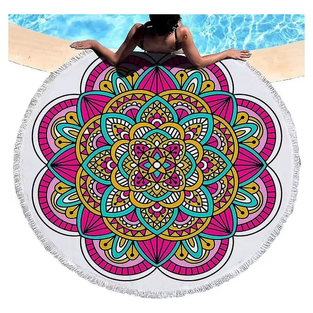 Toalla Pareo Circular Microfibra Para Playa Y Piscina