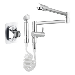Torneira Gourmet Parede Cozinha Articulável Com Spray Torneira Gourmet Parede Cozinha Articulável Com Spray